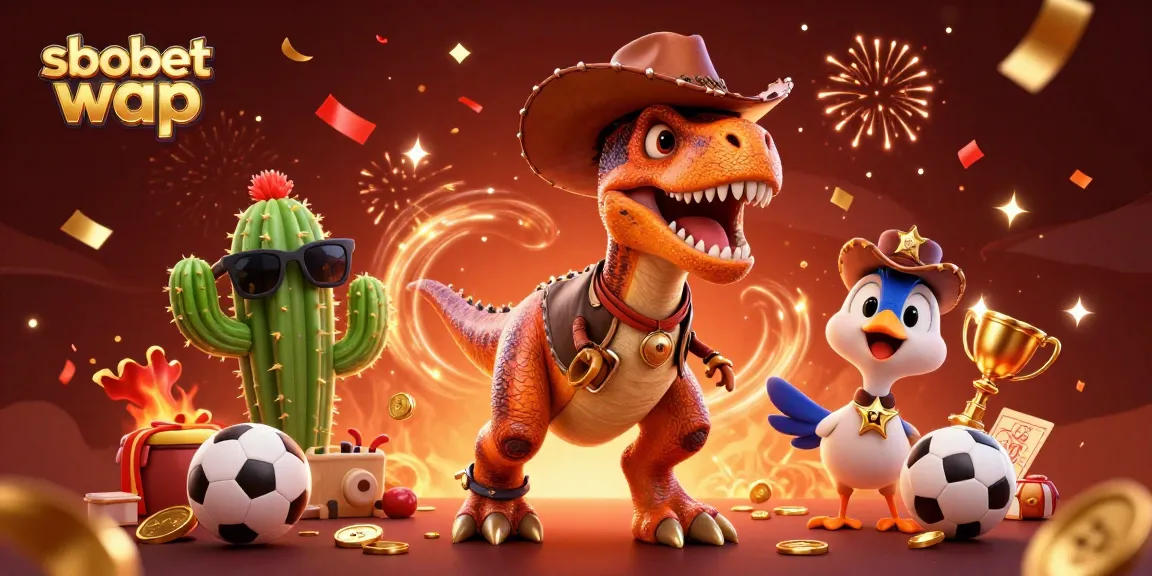 Experience the thrill of sbobet wap betting with dynamic gaming characters and festive elements.