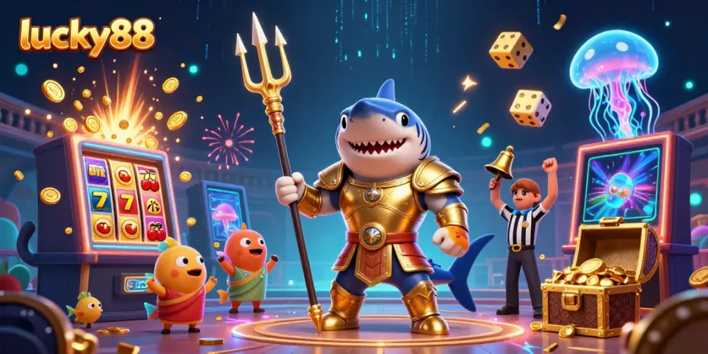 Experience excitement with lucky88 featuring an underwater colosseum scene with dynamic casino game elements.