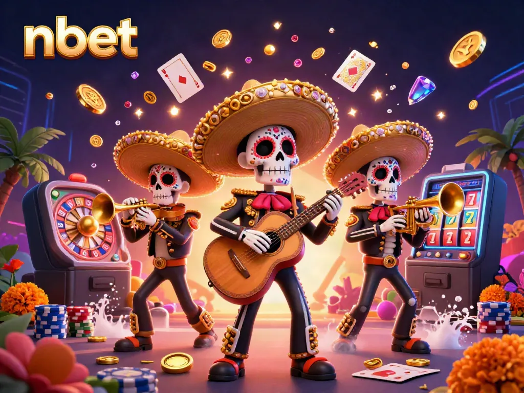 Experience the vibrant world of nbet with mariachi skeletons, dazzling casino elements, and dynamic gameplay.