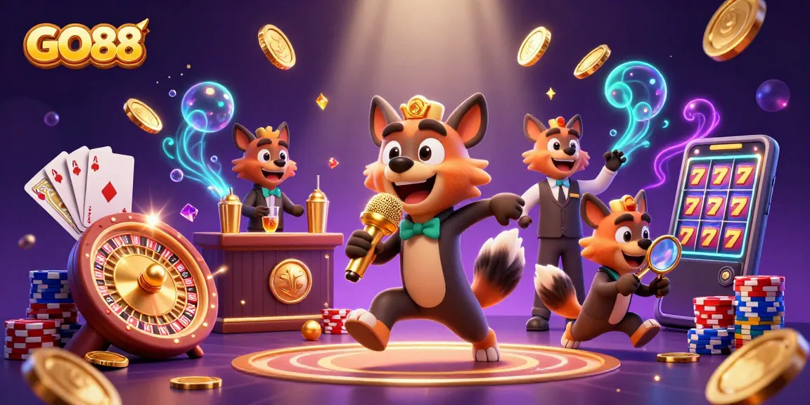 Experience the excitement at GO88 with vibrant characters and dazzling casino action.