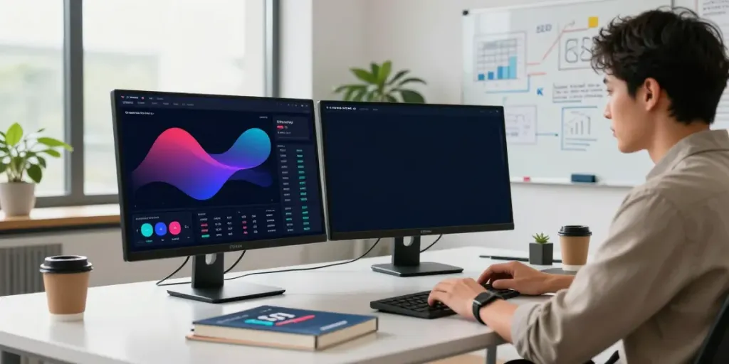 SEO expert analyzing instant indexing strategies in a modern workspace.