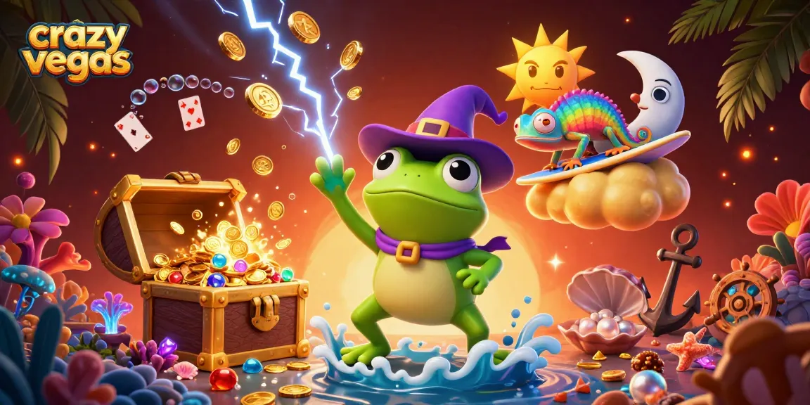 Experience the magic of crazyvegas with a storm of golden coins and vibrant casino elements.