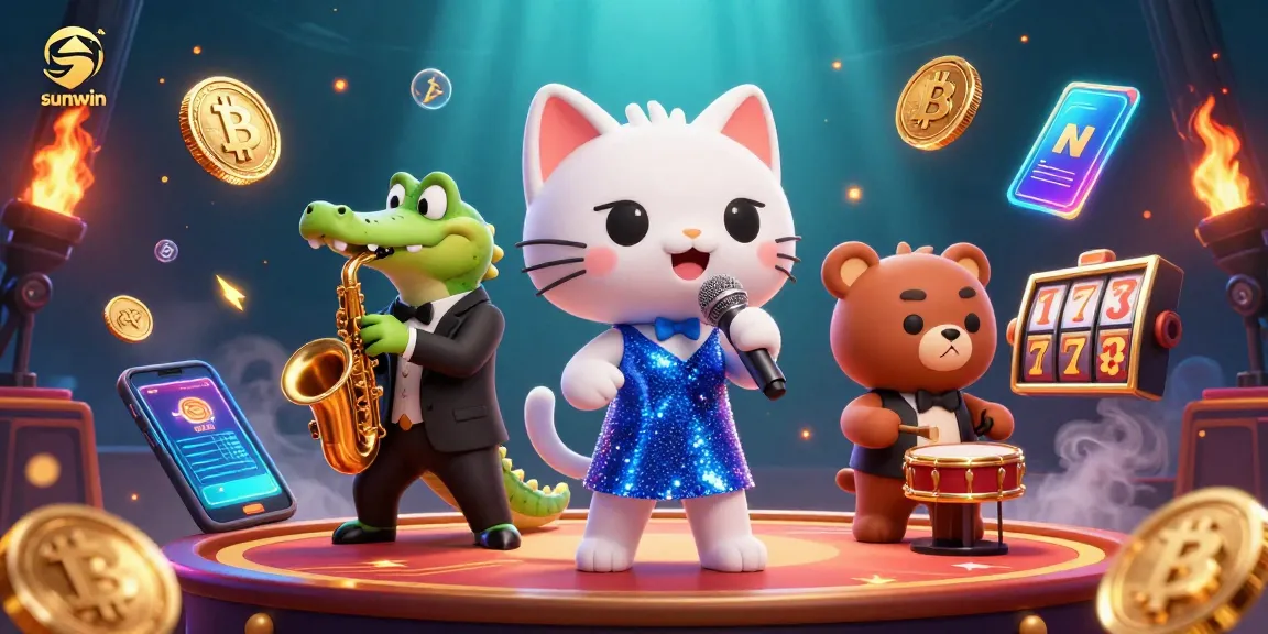 Experience excitement with sunwin's captivating casino scene featuring vibrant characters and dynamic gambling elements.